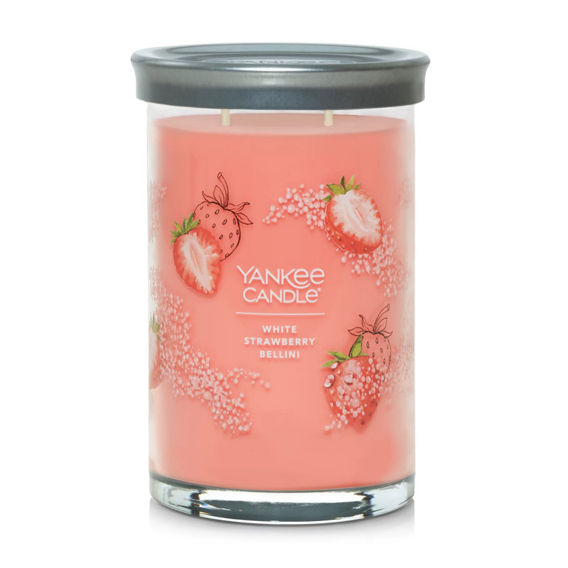 White Strawberry Bellini Scented Soy Large Tumbler Candle