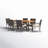 Anivea 6 - Person Acacia Wicker Patio Dining Set with Rectangular Table , Cushions Included