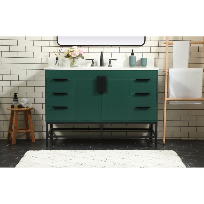 Ensemble de meuble-lavabo simple 48 po Eugene, vert