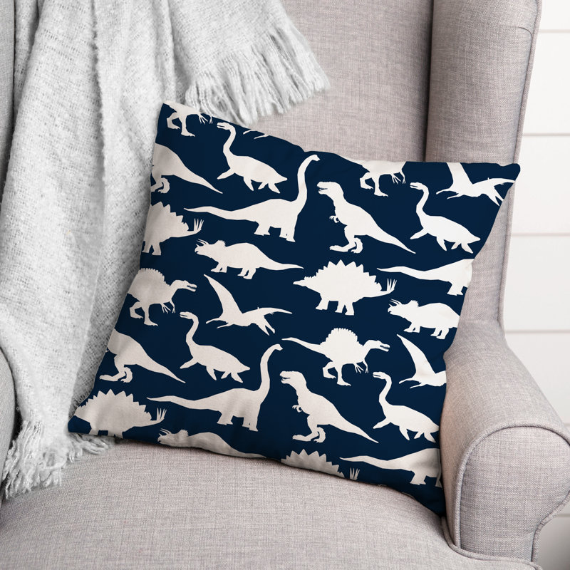 Housse de coussin carrée/insert, Bleu marine/blanc