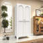 Armoire de rangement 61 po à 2 portes galbées, armoire de rangement en métal avec portes et tablettes réglables, pour chambre à coucher, salon-154262082-154262085