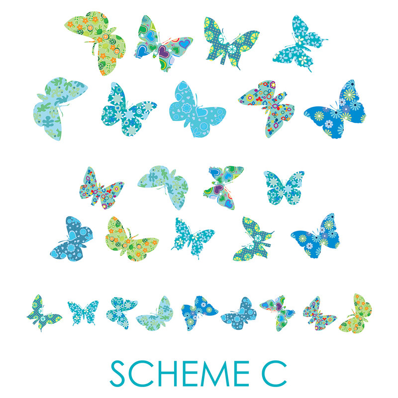 Décalcomanie murale pour chambre papillon, Schéma C