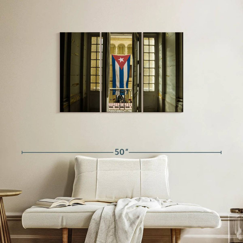 Borges Cuba Flag On Window, 24" H x 38" W