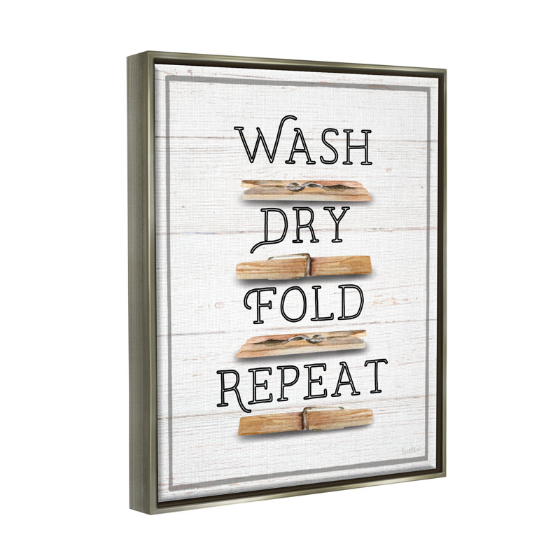 Bb-032-Floater Rustic Laundry Expressions, impression sur toile, Cadre flottant gris lustré, H 21 po x l 17 po x P 1,7 po