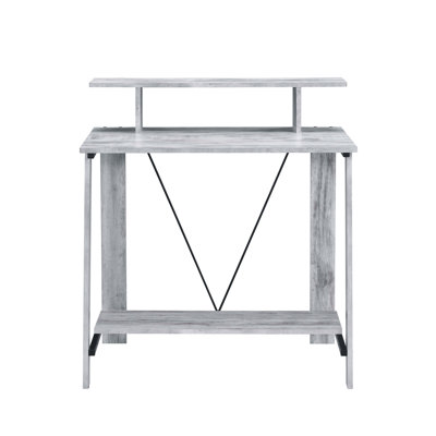 Bureau d'écriture antique blanc et noir avec tablette supérieure