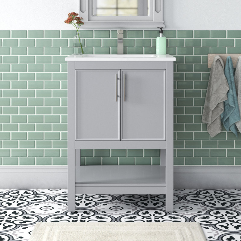 Ensemble de meuble-lavabo simple 24 po Everett, Gris