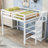 Jaelina Full Size Loft Bed with Built-in Storage Wardrobe and Staircase-94197271