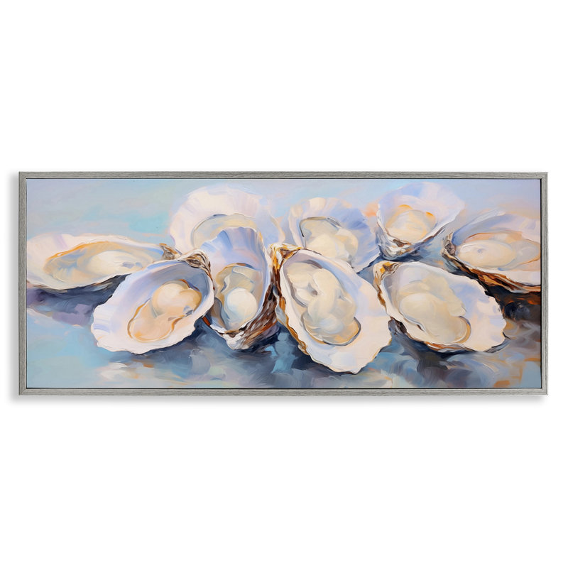 Art giclée aquatique d'huîtres Stupell Industries par Arlington Prints, H 10 po x l 24 po, Estampe numérique Farmhouse