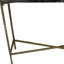 Table console de 32 pouces avec cadre en pierre noire et dorée