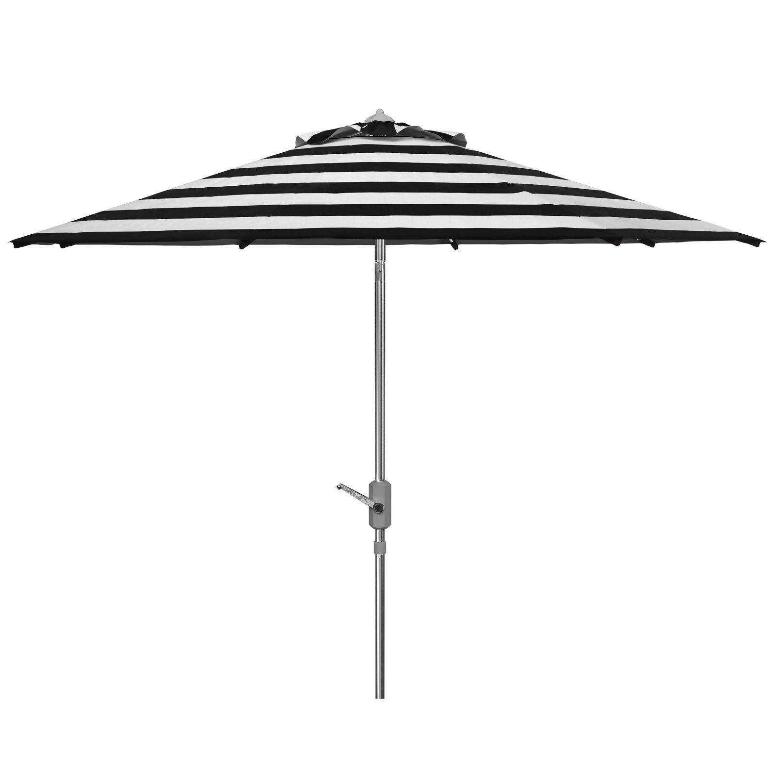 100.79'' Outdoor Umbrella, Black/White, Chrome