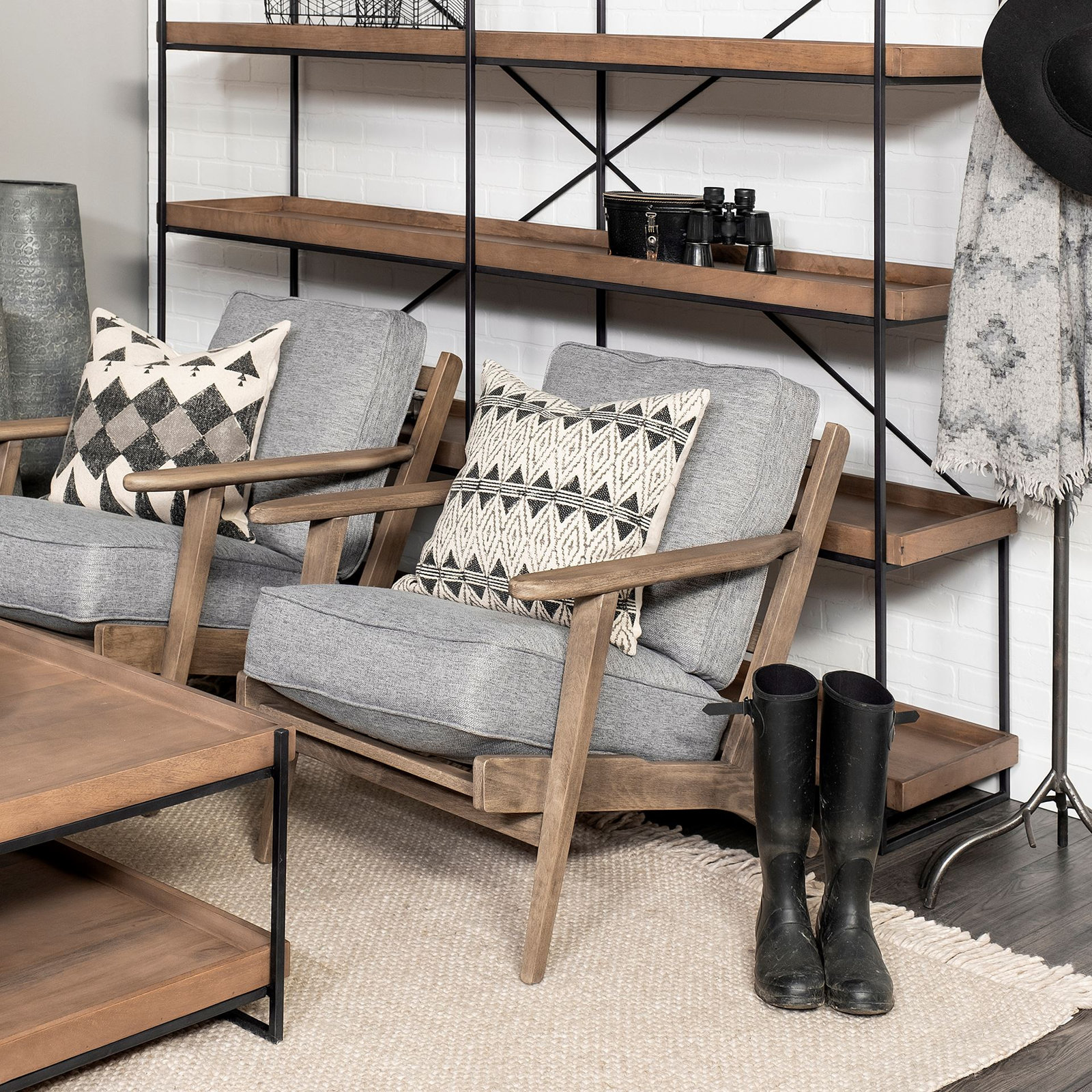 Roxy Armchair, Frost Gray 100% Polyester