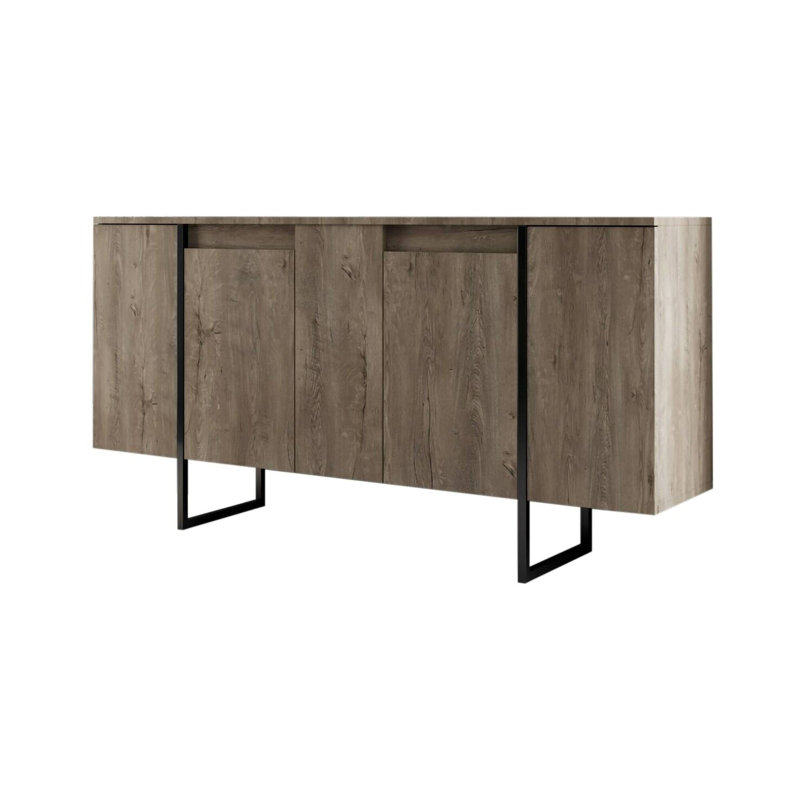 Aanayah 160cm Sideboard, Walnut/Black