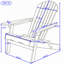 Chaise en bois avec dossier et accoudoirs-133223286