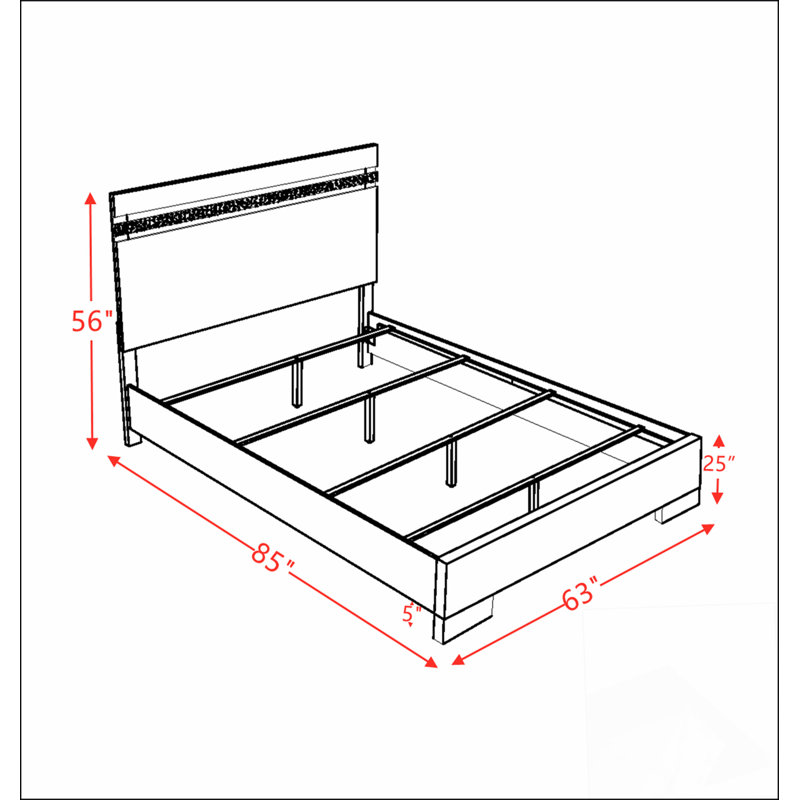 Lit Naima II Matériaux robustes et durables, modernes et simples, respectueux de l'environnement, faciles à installer à haute brillance