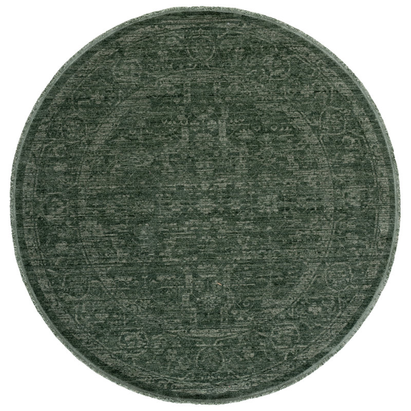Vintage Overdye Performance Oriental Indoor Rug, Round 6'7"