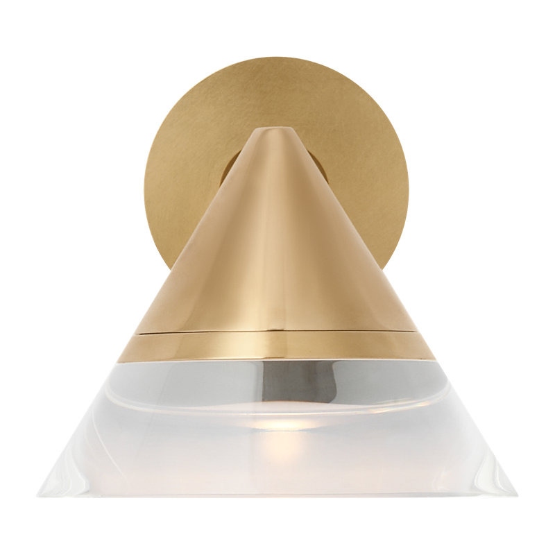 Midrand 1 - Light LED Armed Sconce,  Clear, Hand-Rubbed Antique Brass