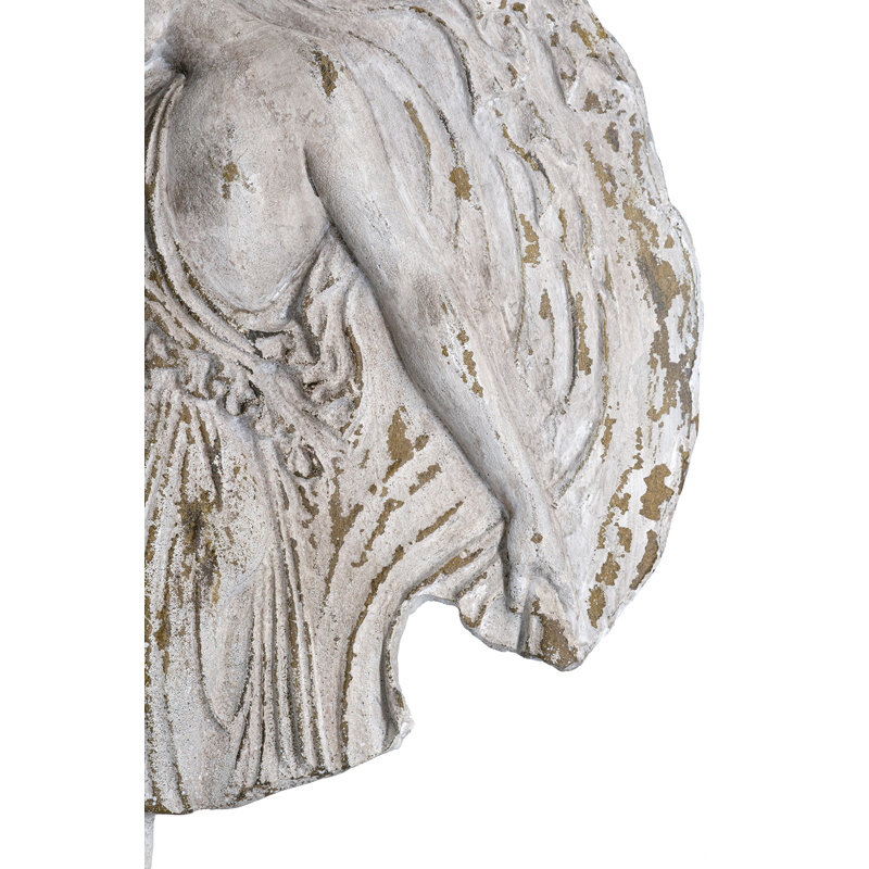 Sculpture blanche antique 8 pi 2,5 po x 13 po avec base piédestal