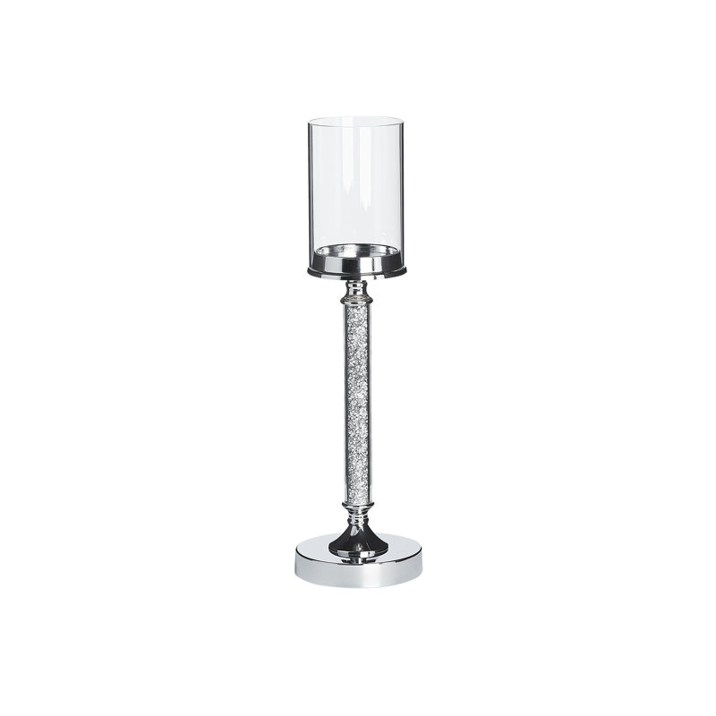 Abbeville Tabletop / Centrepiece Hurricane, 48cm H x 13cm W x 13cm D, Silver