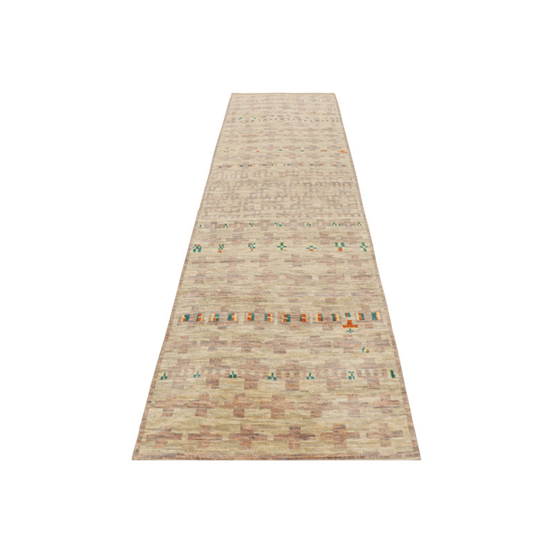 Moroccan Hand Knotted Wool Area Rug, Runner 2'6" x 10'