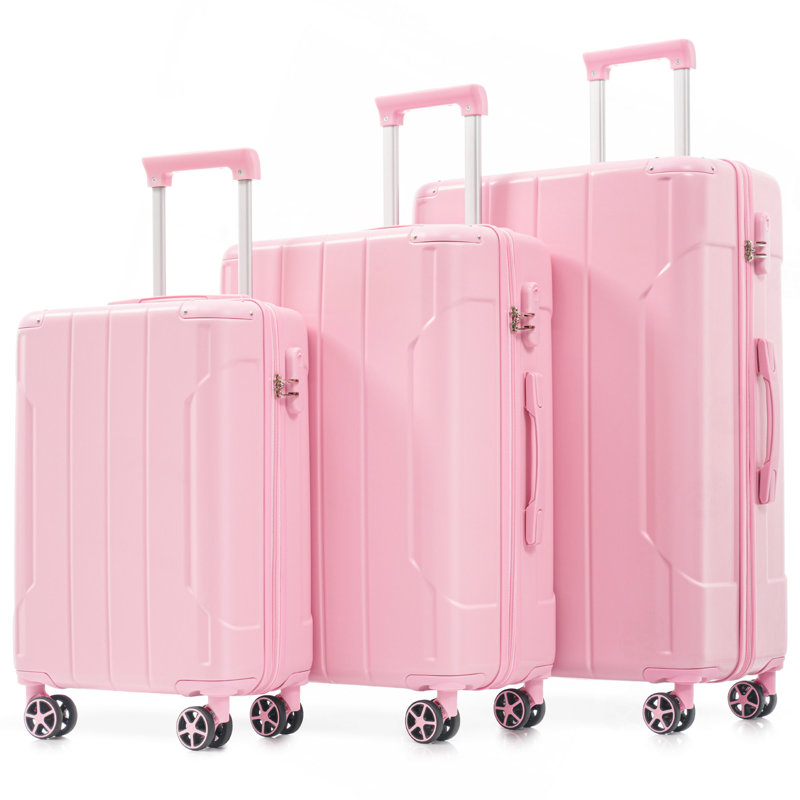 Ensembles de bagages 3 pièces, valises rigides durables en ABS rigide avec roues pivotantes doubles 20/24/28 pouces