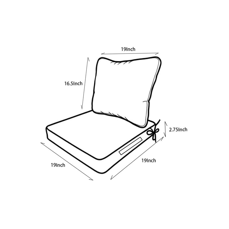 Dining Chair Cushion Seat and Back - Midnight, Midnight