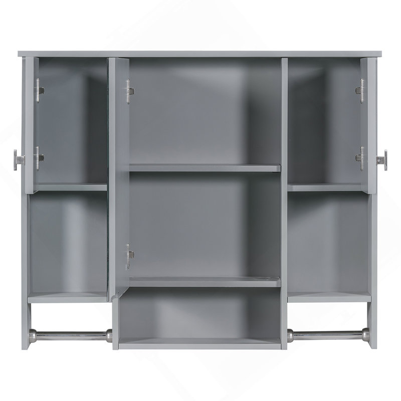 Armoire à pharmacie murale avec barre à serviettes 35 po x 28 po, Gris