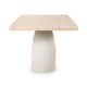 Keegan Plaster Base Wood Top Dining Table In White Sand And Ivory