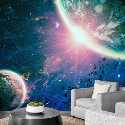 Planet In Outer Space Galaxy Border