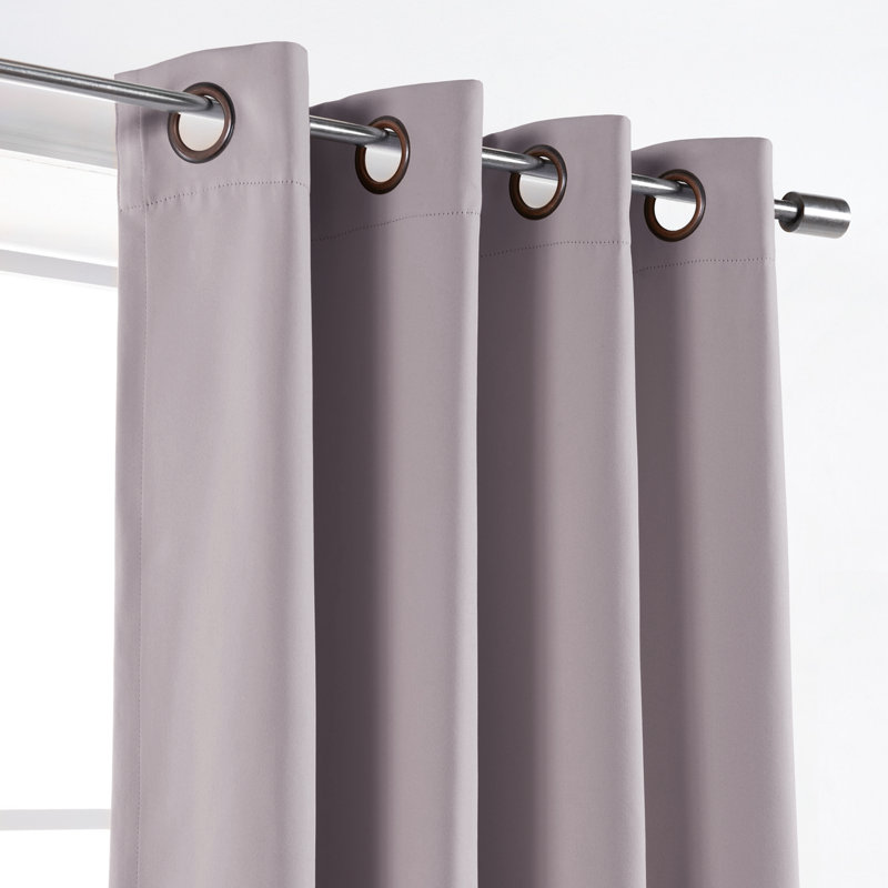 Clay Blackout Grommet Indoor Polyester Window Panels, 52" W x 63" L, Set of 2