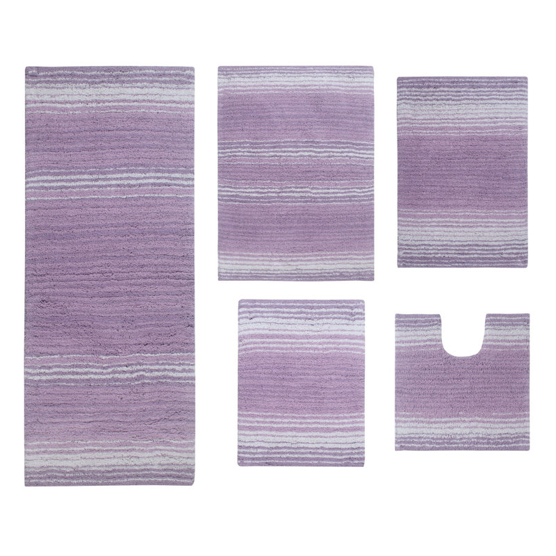 Highlawn 5 Piece Bath Rug Set, Purple
