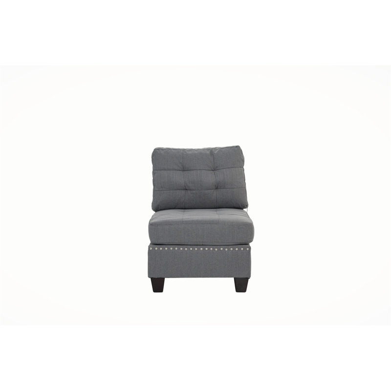 Canapé modulaire 3 pièces Glendel, 100 % lin gris