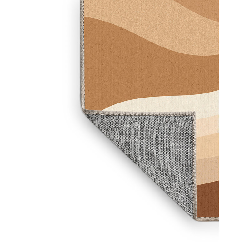 Tapis beige lavable à la machine de couleur unie minimaliste Paxon, Carré 3 pi