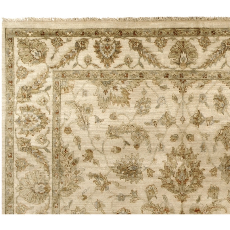 Hand Knotted Wool Oriental Area Rug in Beige/Brown, Rectangle 4' x 6'