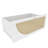 Storage Cabinet with Rattan Doors, Freestanding Hutch with Power Outlet, 4 Doors, 4 Drawers