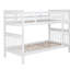 Lit superposé simple / simple au fini blanc, fait de pin massif, et garde-corps pour un repos sûr, rangement de chambre à coucher au design épuré avec construction en pin, rail, maximisation de style transitionnel