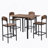 Farmhouse 5-piece Counter Height Drop Leaf Dining Table Set with Dining Chairs-792136013