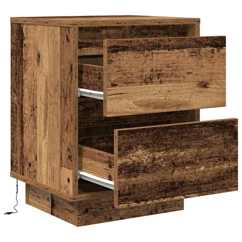 Darlisha 38cm W Manufactured Wood Bedside Table, 2, Old Wood