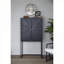 Armoires | Armoire de rangement 31,5 x 16,5 x 60 pouces à 2 portes, base en fer acacia noir | Moderne | Chambre à coucher