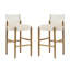 Tabouret de bar moderne en bois massif avec coussin en polyester