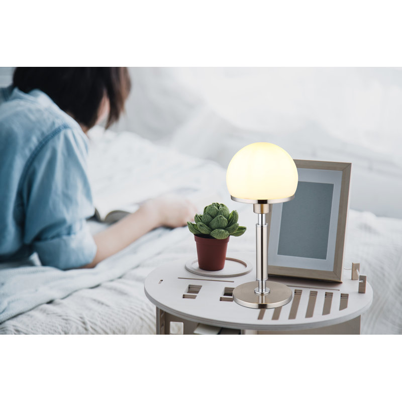Baksi Metal Table Lamp, Black Base/Smoke Shade