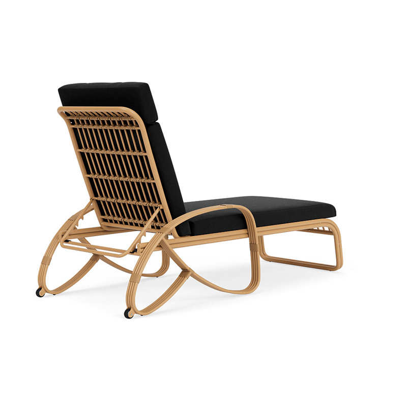 Riviera Outdoor Chaise Lounge, Canvas Black