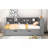 Wooden Twin Size Daybed With Twin Trundle, Daybed With Storage Shelf And USB Charging Ports-792425132-792425130
