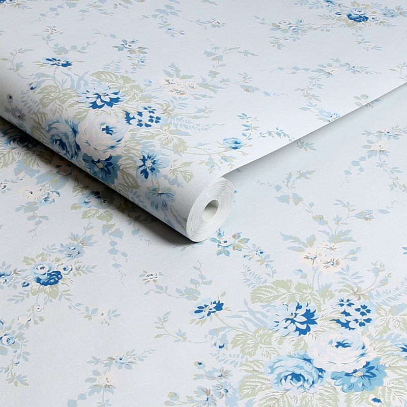 Rachel Ashwell Garden Floral Slate Grey Wallpaper, Blue