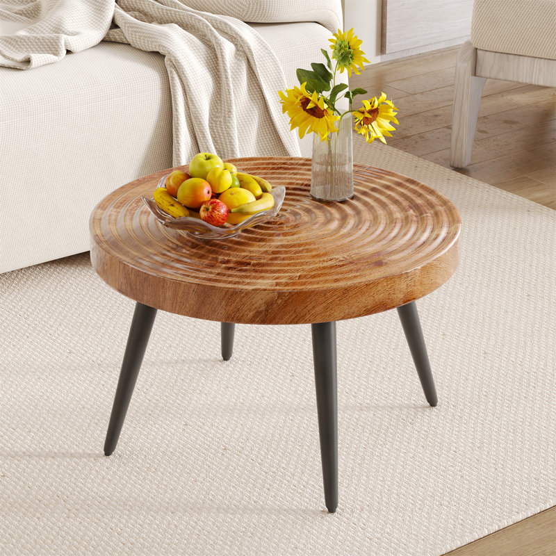 Table basse de salon de style campagnard moderne de 31 pouces (table incluse seulement), Bois robuste