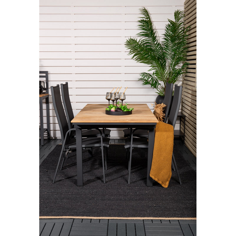 Anoki 4 - Person Teak Patio Dining Set with Extendable Rectangular Table