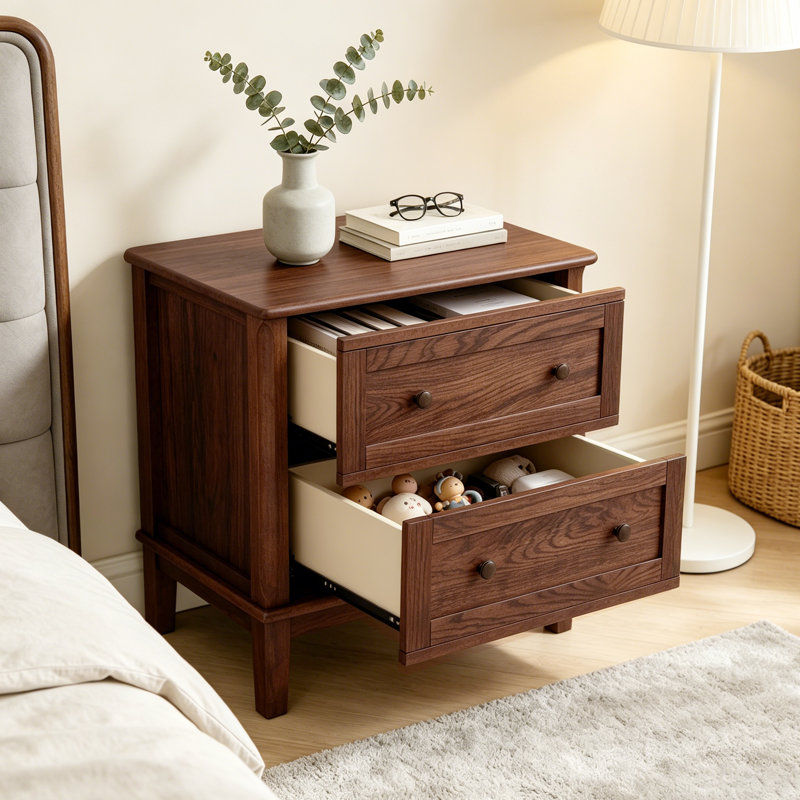 Table de chevet 26,57 "H, Noyer