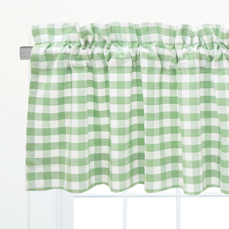 Ashford Sage Green and White Cotton Gingham Valance Set