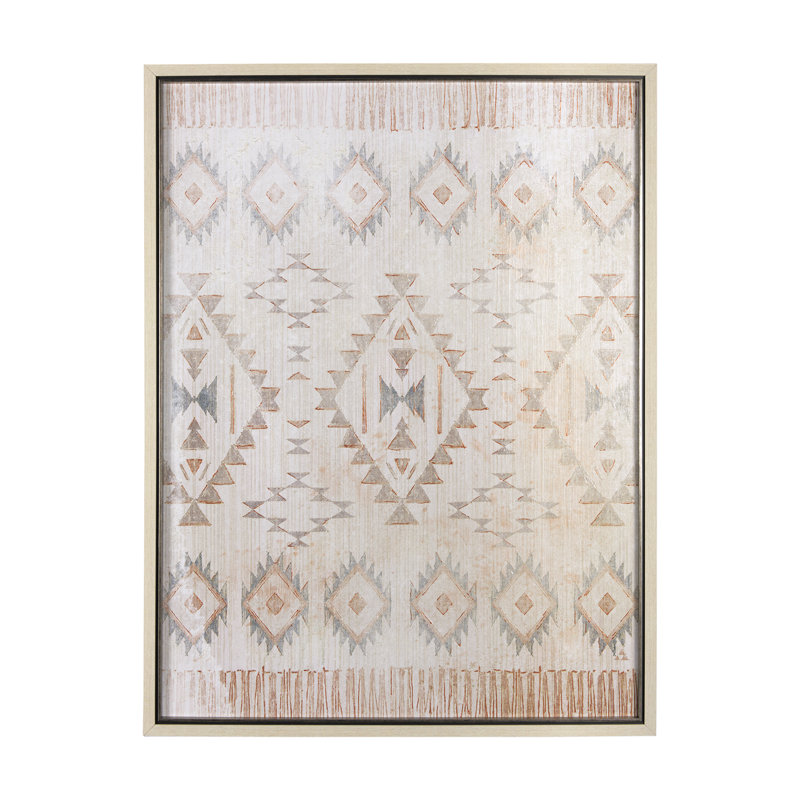 Aztec I a Hand Embelished Textured Framed Art Print