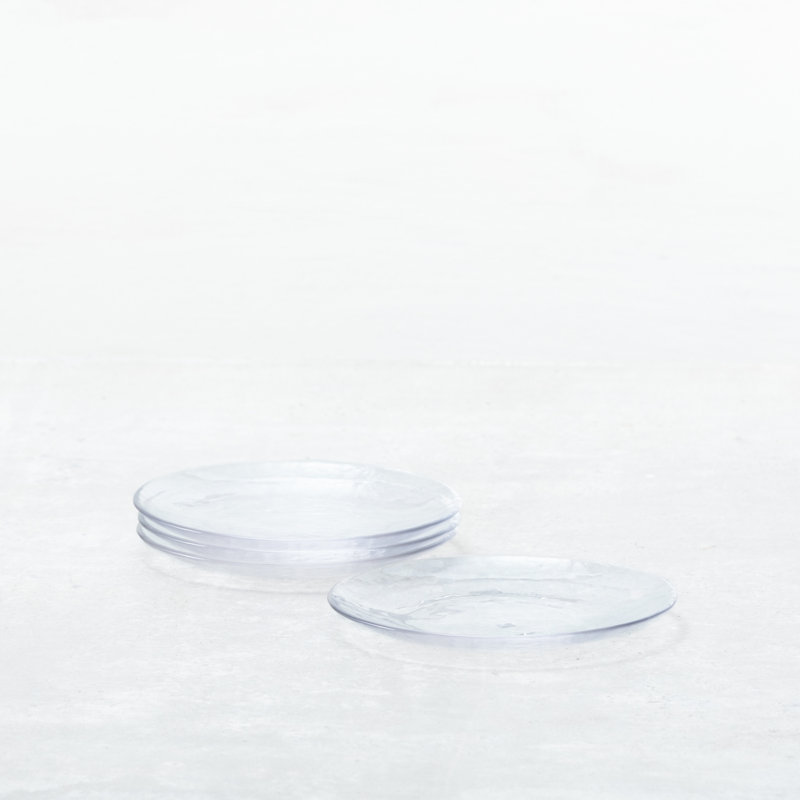 Los Cabos Glass Dinnerware 8" Salad Plate, Clear