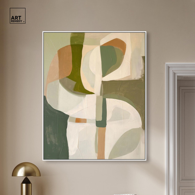 Toile «Hazy Shape» par Art Remedy, H 46 po x l 37 po, Cadre flottant blanc